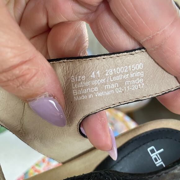 Dansko Black Leather Cork Peep-Toe Charlotte Wedge Sandals Women's size 41 / 10 - Picture 8 of 8